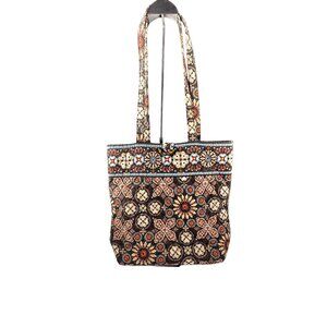 Vera Bradley Quilted Cotton Shoulder Bag With Floral Pattern Long Strap